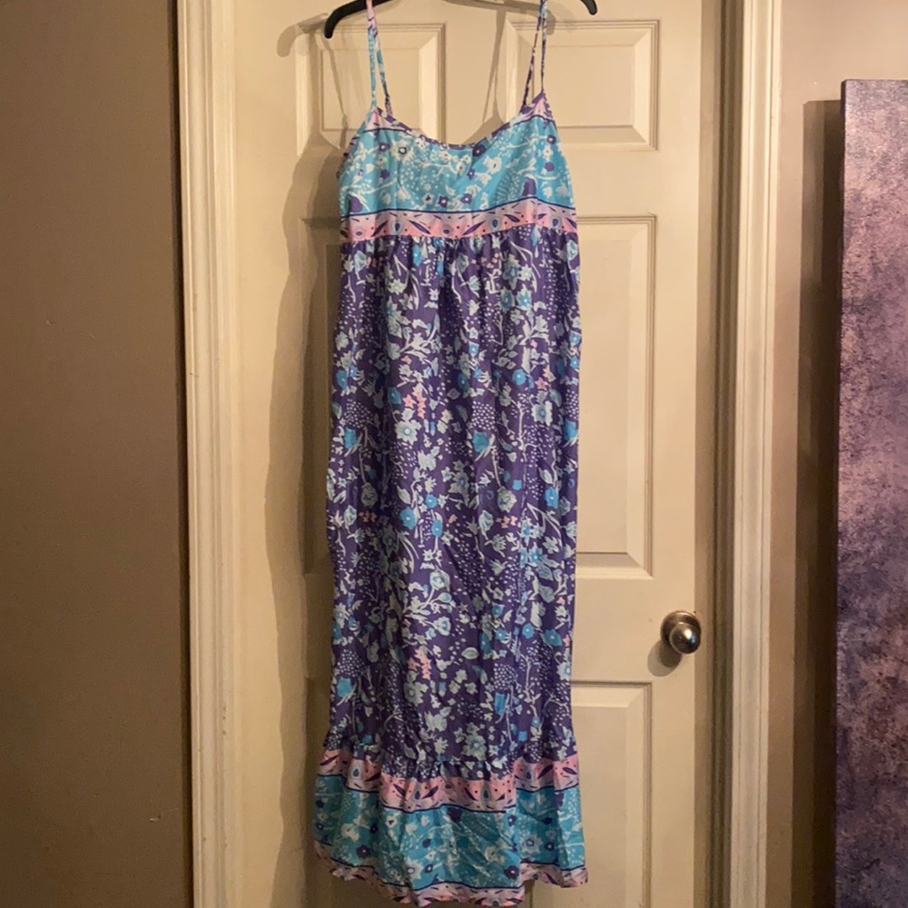 Purple & Teal Maxi Dress